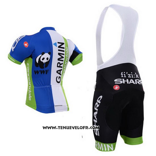 2015 Maillot Ciclismo Garmin Bleu et Blanc Manches Courtes et Cuissard